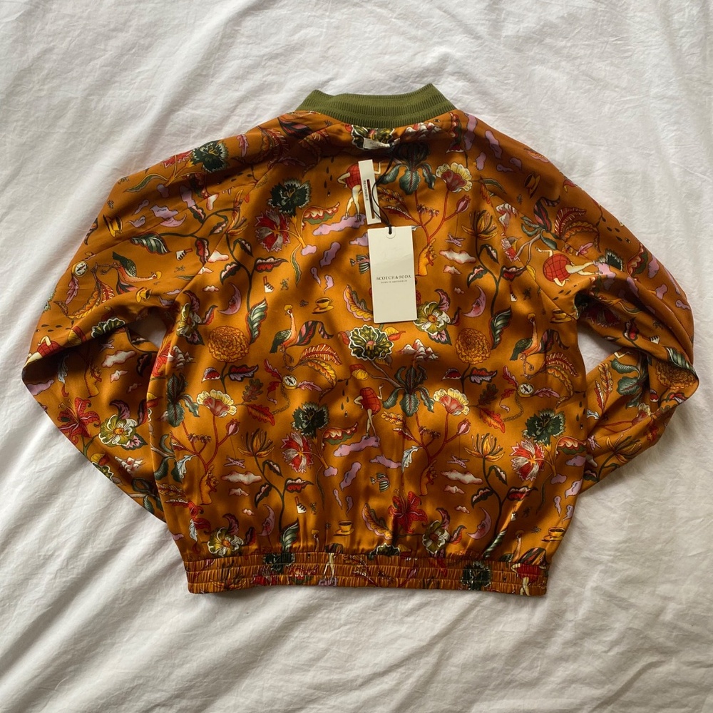 Maximalist Tattoo Illustration Bomber Jacket Reversible to Night Clouds XS New - Picture 3 of 16
